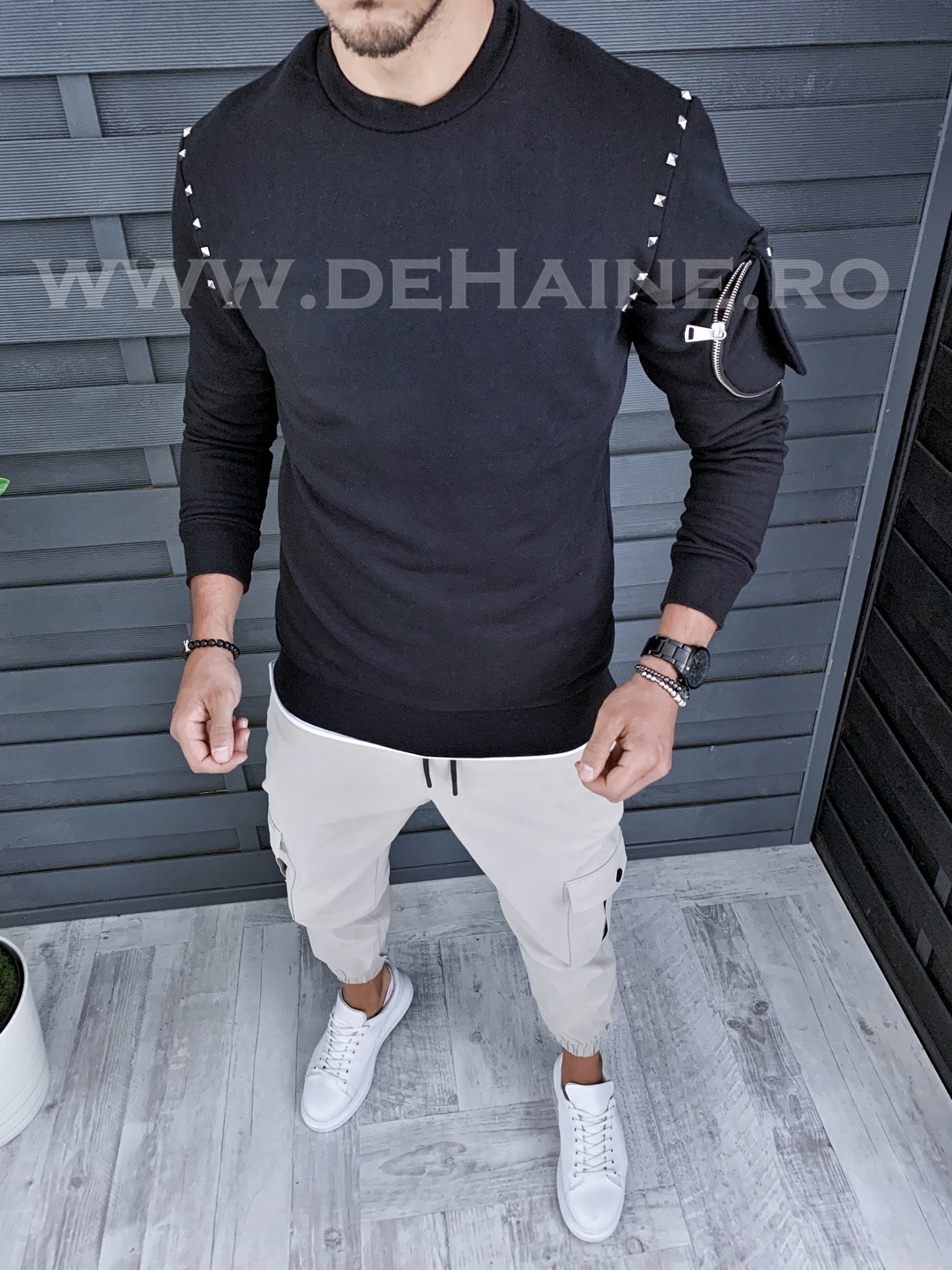 Bluza barbati slim fit neagra 2569 i13-4